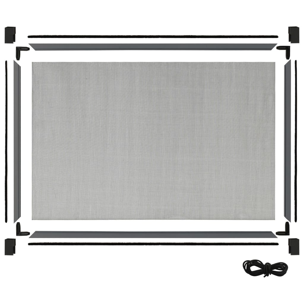 vidaXL Ausziehbarer Insektenschutz für Fenster Anthrazit (75-143)x50cm