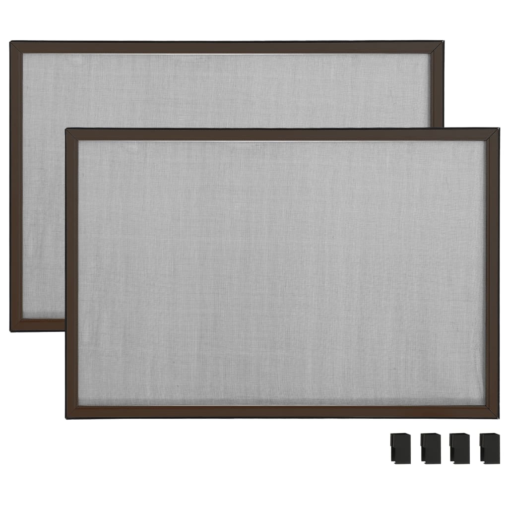 vidaXL Ausziehbarer Insektenschutz für Fenster Braun (100-193)x75 cm