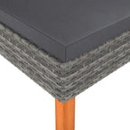 vidaXL Fußbank Poly Rattan und Eukalyptus Massivholz