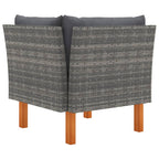 vidaXL Ecksofa Poly Rattan und Eukalyptus Massivholz