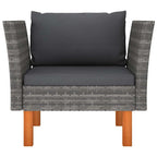 vidaXL Gartensofa Poly Rattan und Eukalyptus Massivholz