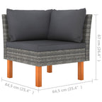 vidaXL Ecksofas 2 Stk. Poly Rattan und Eukalyptus Massivholz