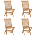 vidaXL Klappbare Gartenstühle 4 Stk. Massivholz Teak