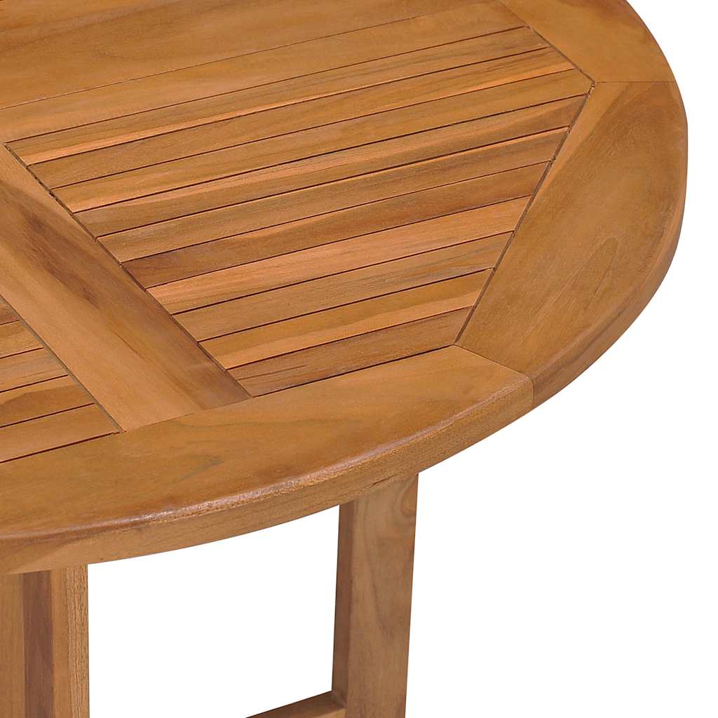 vidaXL Klappbarer Garten-Esstisch Ø90x75 cm Massivholz Teak