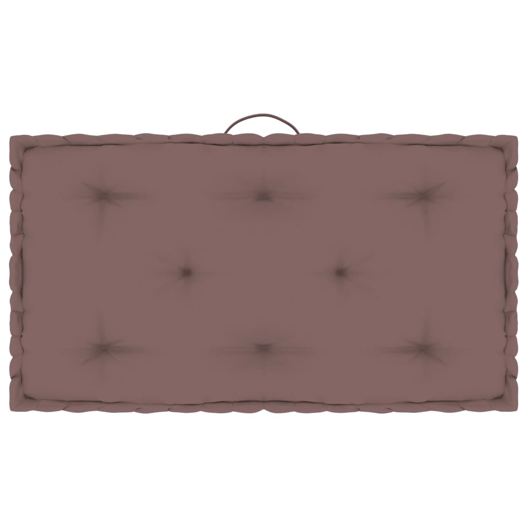 vidaXL Paletten-Bodenkissen Taupe 73x40x7 cm Baumwolle