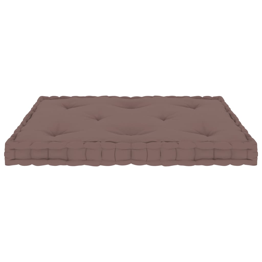 vidaXL Paletten-Bodenkissen Taupe 73x40x7 cm Baumwolle