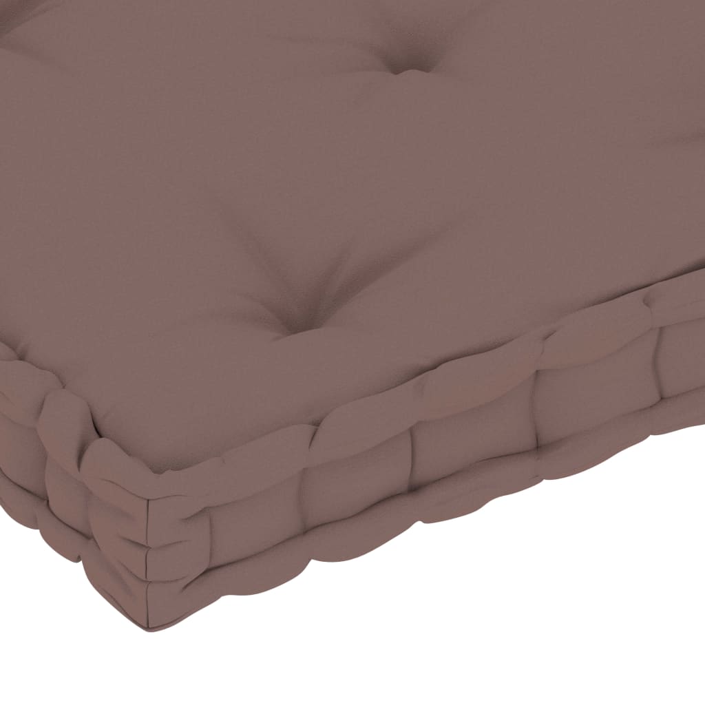 vidaXL Paletten-Bodenkissen Taupe 73x40x7 cm Baumwolle