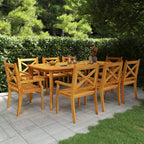 vidaXL 9-tlg. Garten-Essgruppe Massivholz Akazie
