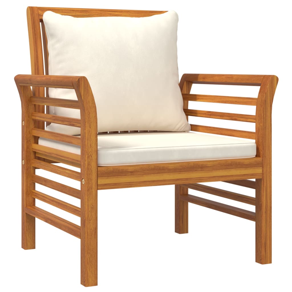 vidaXL 4-tlg. Garten-Lounge-Set mit Kissen Massivholz Akazie