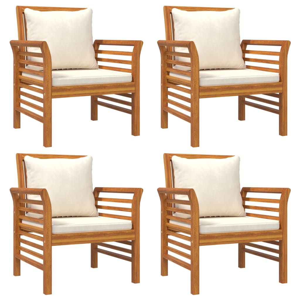 vidaXL 5-tlg. Garten-Lounge-Set mit Kissen Massivholz Akazie