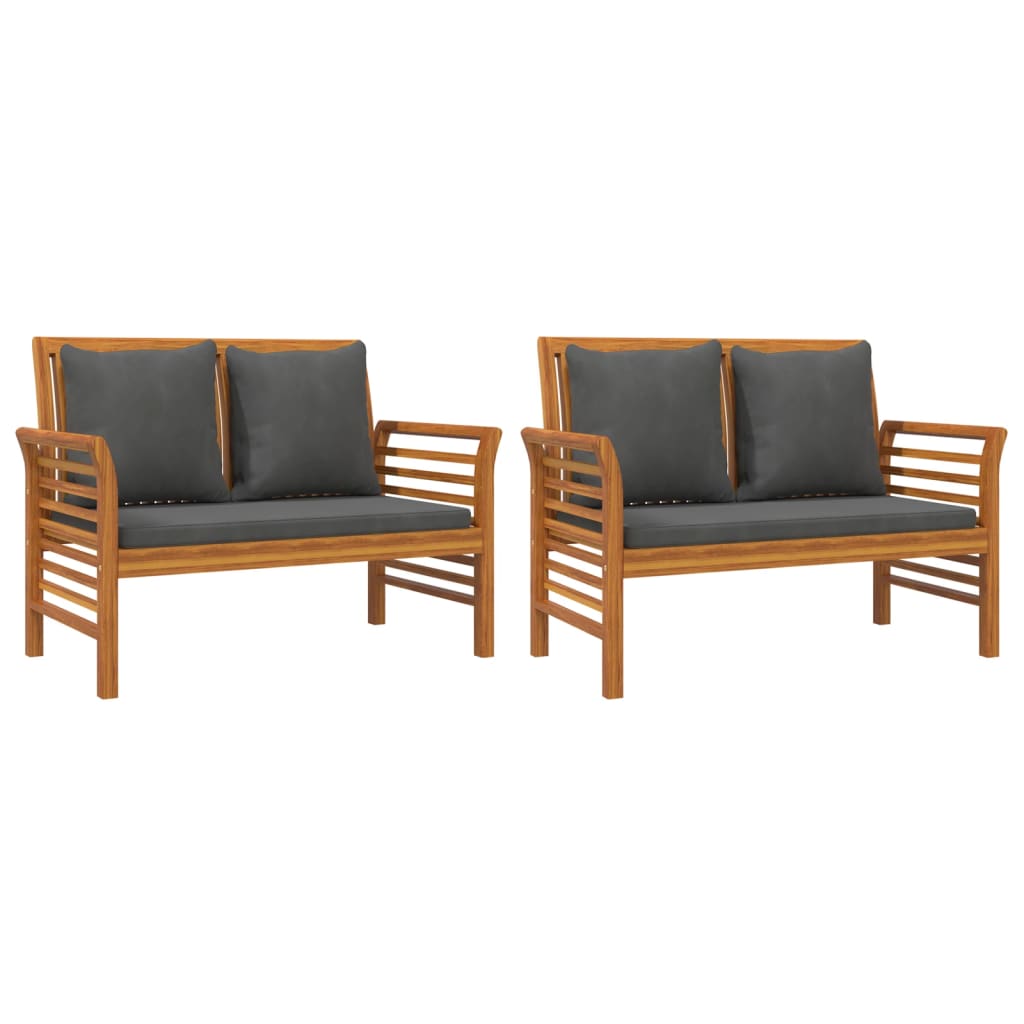 vidaXL 3-tlg. Garten-Lounge-Set mit Kissen Massivholz Akazie