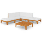 vidaXL 7-tlg. Garten-Lounge-Set mit Kissen Massivholz Akazie