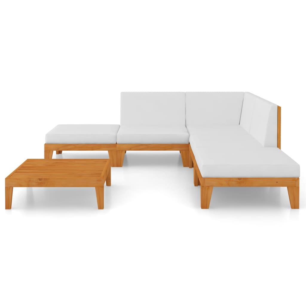 vidaXL 7-tlg. Garten-Lounge-Set mit Kissen Massivholz Akazie