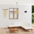 vidaXL 7-tlg. Garten-Lounge-Set mit Kissen Massivholz Akazie