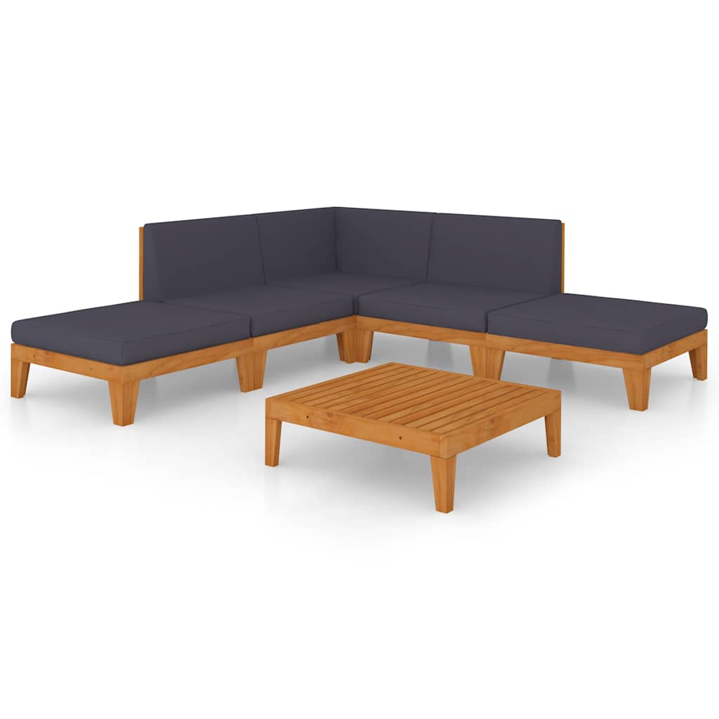 vidaXL 7-tlg. Garten-Lounge-Set mit Kissen Akazie Massivholz