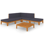 vidaXL 7-tlg. Garten-Lounge-Set mit Kissen Akazie Massivholz