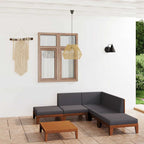 vidaXL 7-tlg. Garten-Lounge-Set mit Kissen Akazie Massivholz