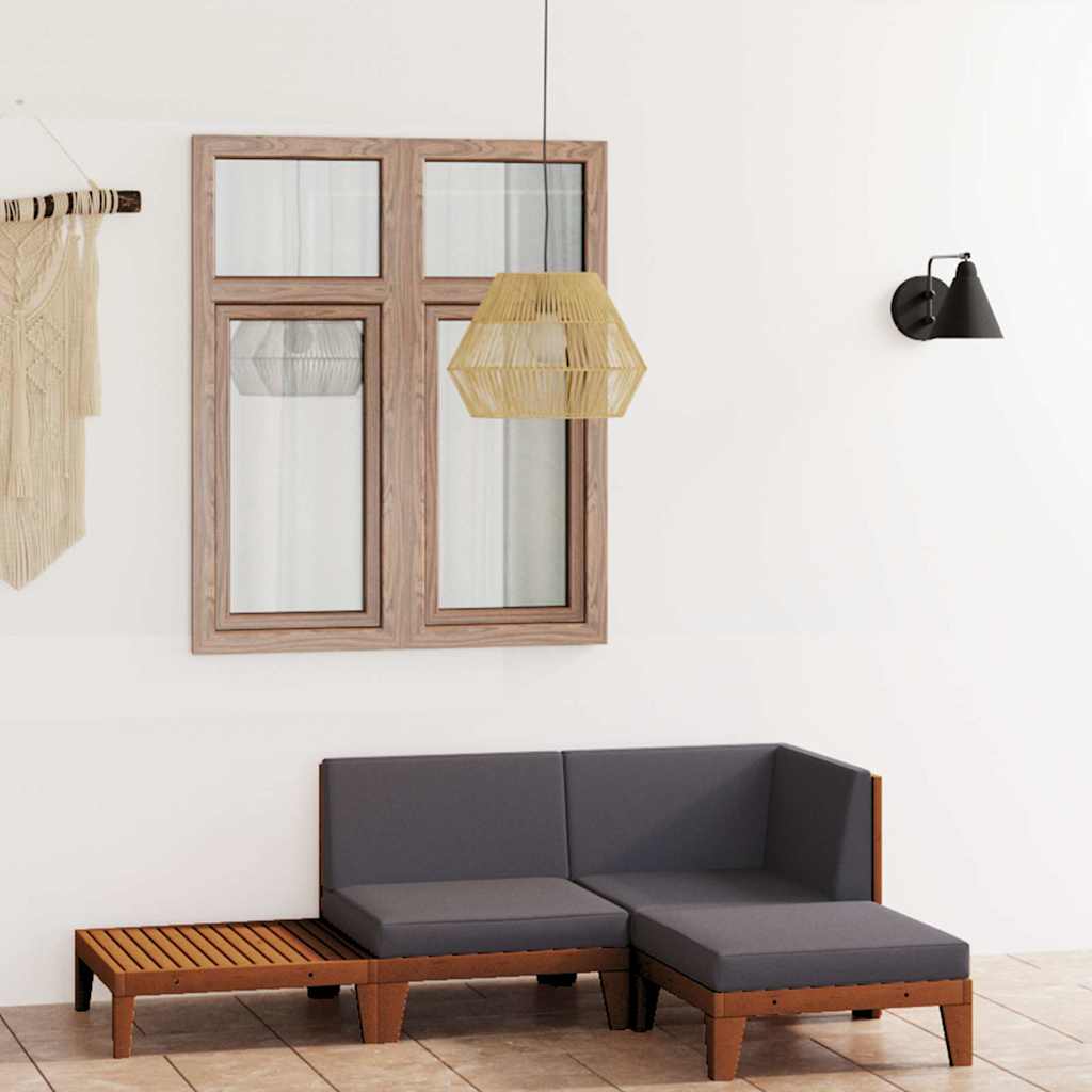 vidaXL 4-tlg. Garten-Lounge-Set mit Kissen Akazie Massivholz