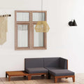 vidaXL 4-tlg. Garten-Lounge-Set mit Kissen Akazie Massivholz