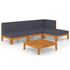 vidaXL 5-tlg. Garten-Lounge-Set mit Kissen Akazie Massivholz