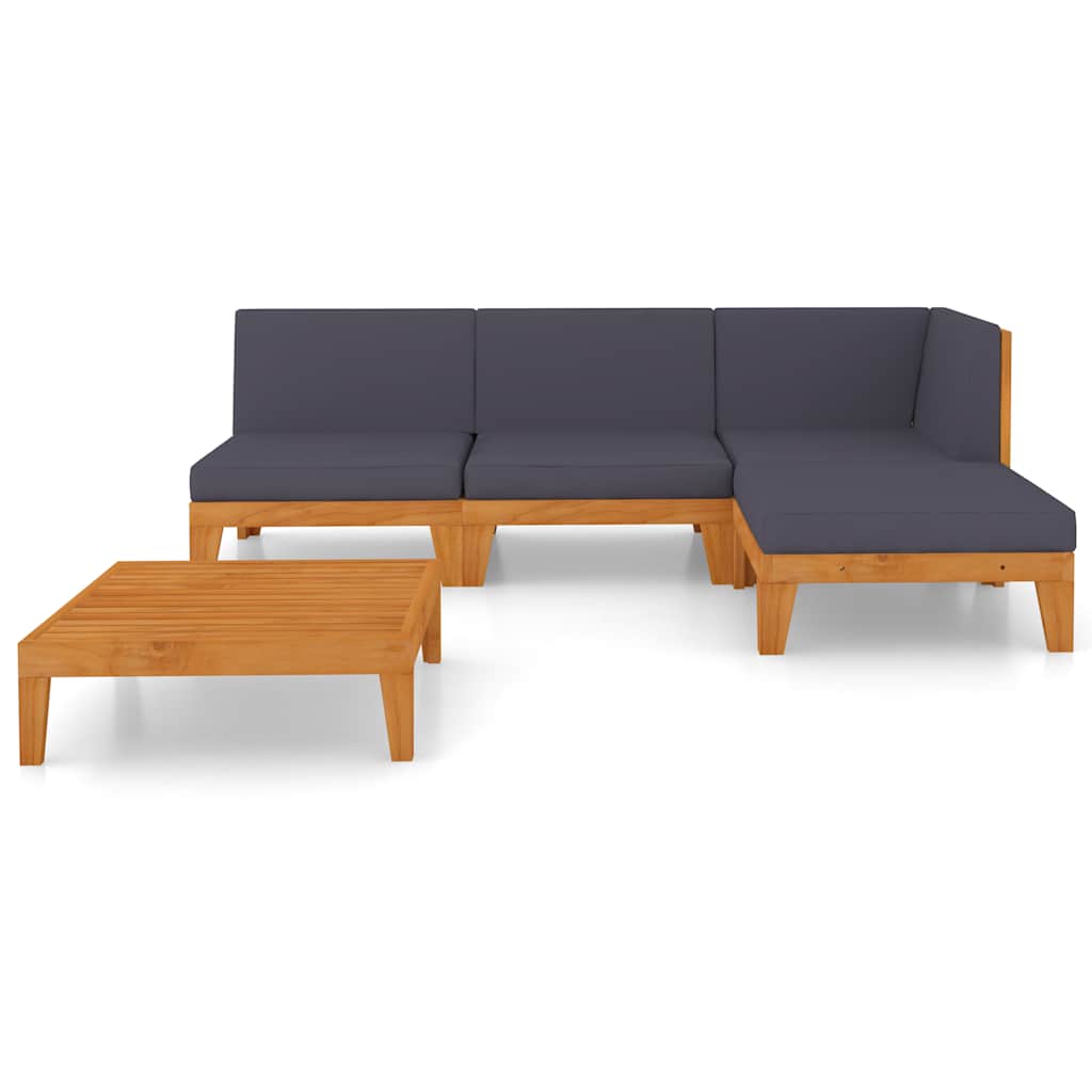 vidaXL 5-tlg. Garten-Lounge-Set mit Kissen Akazie Massivholz