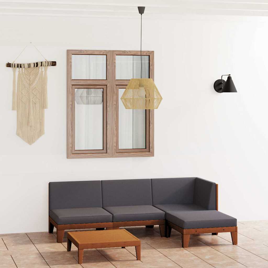 vidaXL 5-tlg. Garten-Lounge-Set mit Kissen Akazie Massivholz