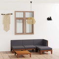 vidaXL 5-tlg. Garten-Lounge-Set mit Kissen Akazie Massivholz