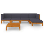 vidaXL 6-tlg. Garten-Lounge-Set mit Kissen Akazie Massivholz