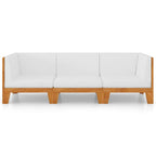 vidaXL 3-tlg. Garten-Lounge-Set mit Kissen Akazie Massivholz