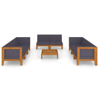 vidaXL 9-tlg. Garten-Lounge-Set mit Kissen Akazie Massivholz