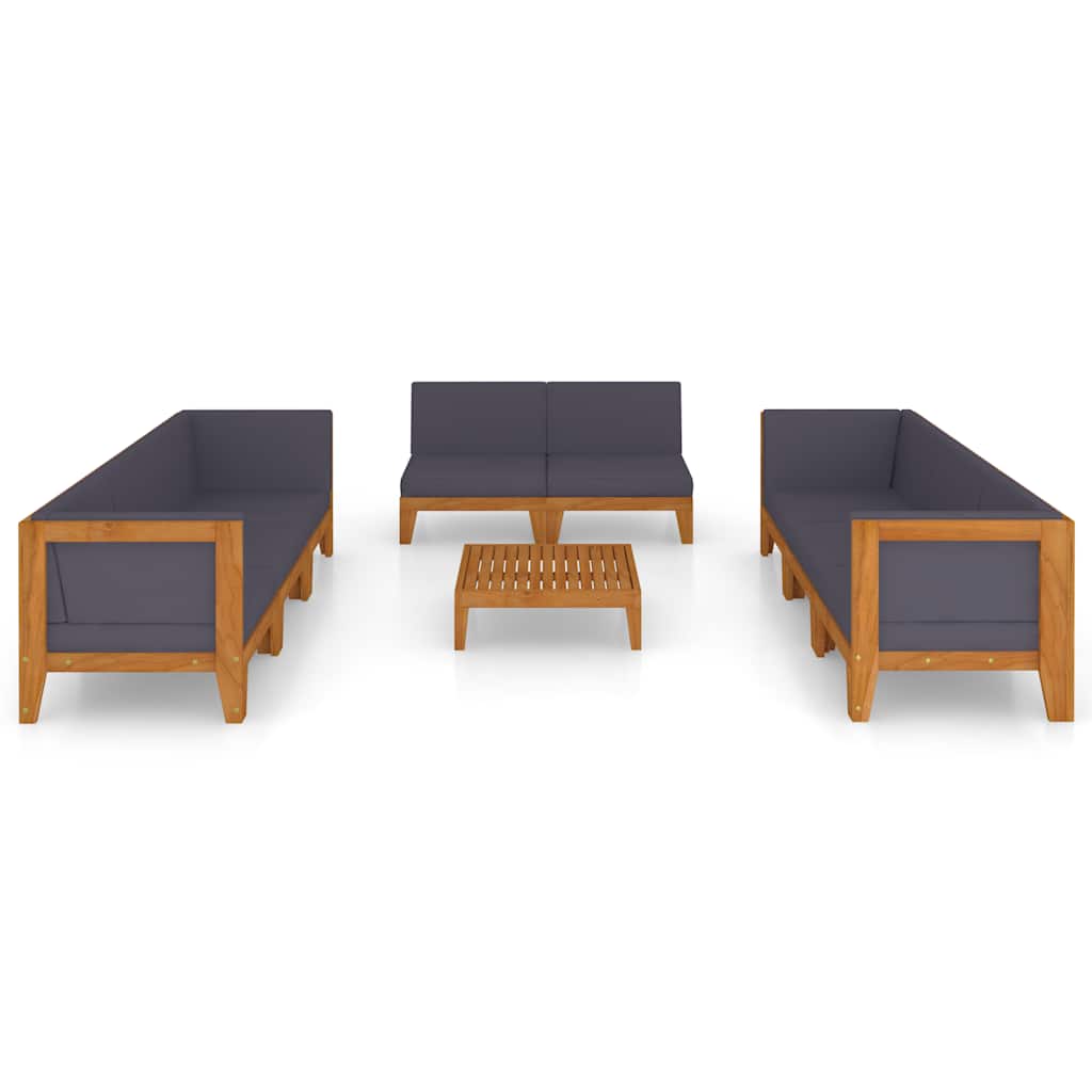 vidaXL 9-tlg. Garten-Lounge-Set mit Kissen Akazie Massivholz