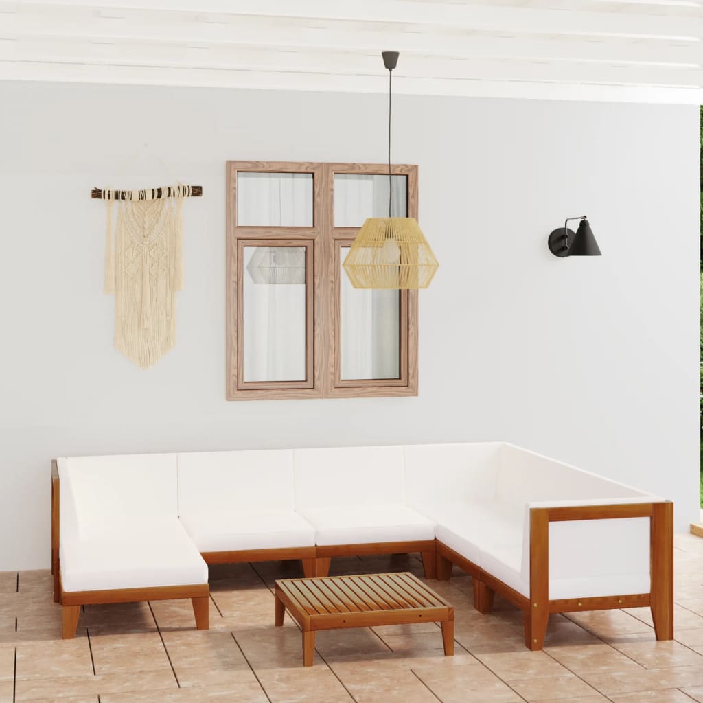 vidaXL 8-tlg. Garten-Lounge-Set mit Kissen Massivholz Akazie