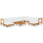 vidaXL 11-tlg. Garten-Lounge-Set mit Kissen Massivholz Akazie