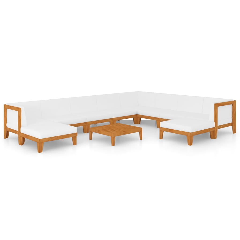 vidaXL 11-tlg. Garten-Lounge-Set mit Kissen Massivholz Akazie