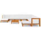 vidaXL 11-tlg. Garten-Lounge-Set mit Kissen Massivholz Akazie