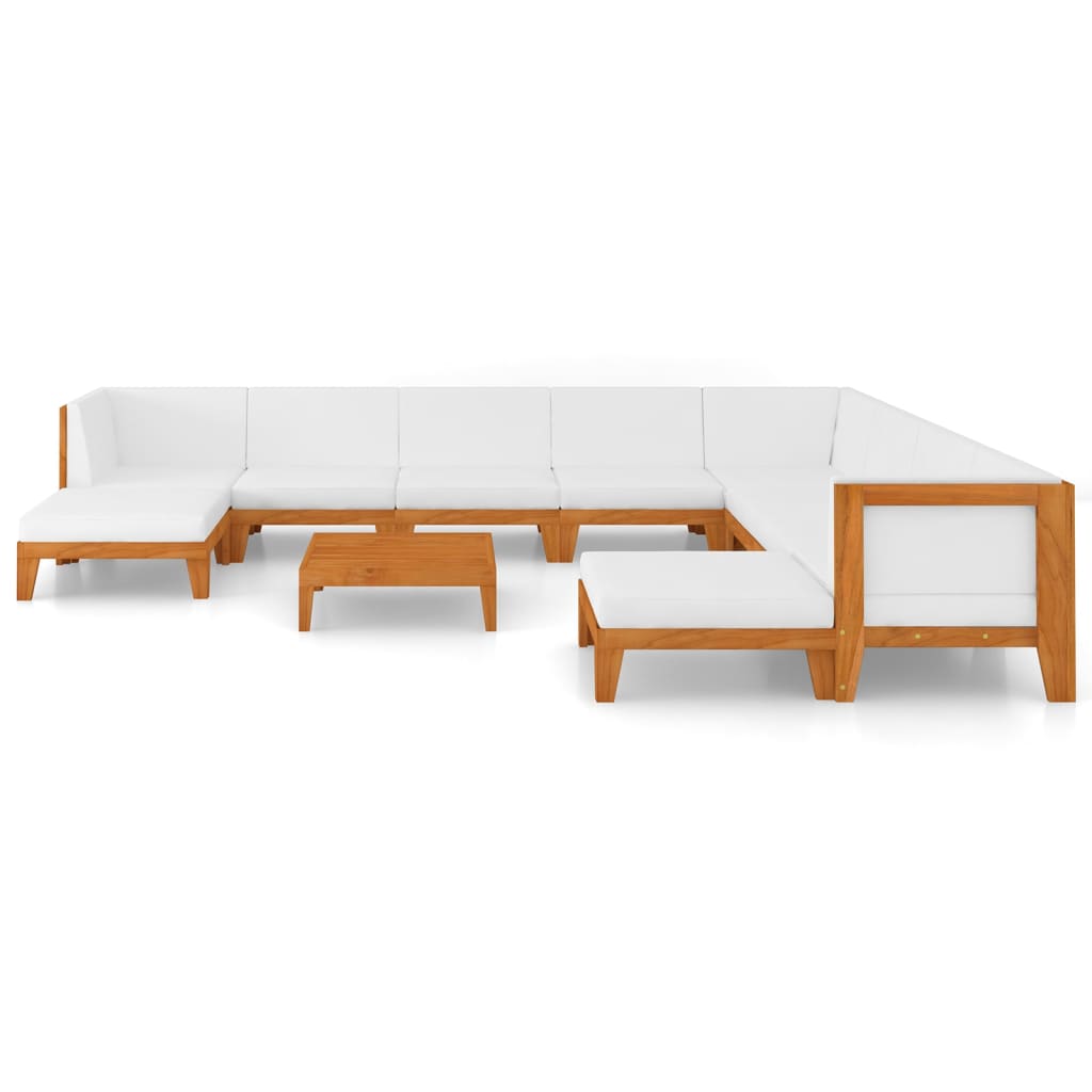 vidaXL 11-tlg. Garten-Lounge-Set mit Kissen Massivholz Akazie