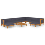 vidaXL 11-tlg. Garten-Lounge-Set mit Kissen Akazie Massivholz