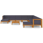 vidaXL 11-tlg. Garten-Lounge-Set mit Kissen Akazie Massivholz