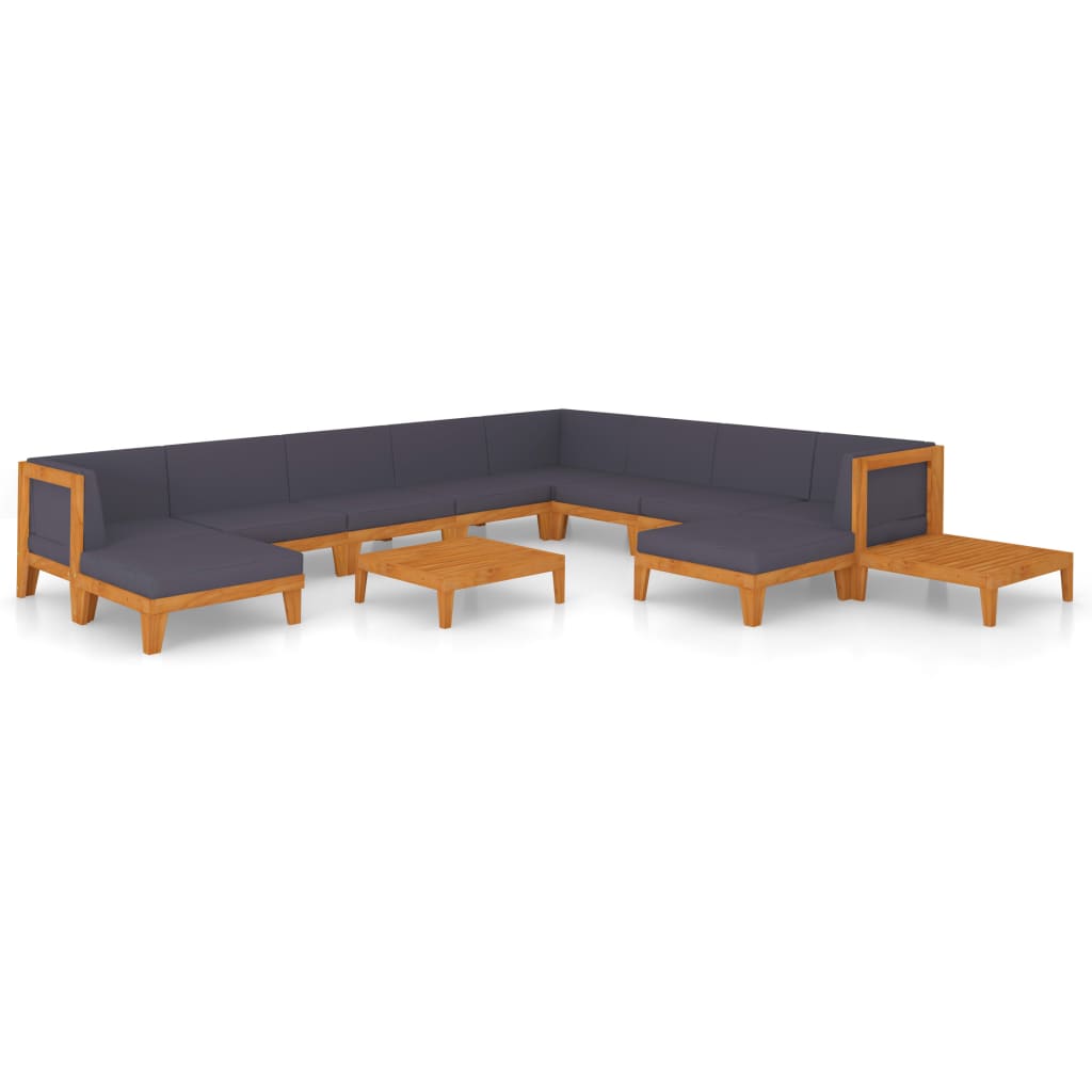 vidaXL 12-tlg. Garten-Lounge-Set mit Kissen Akazie Massivholz