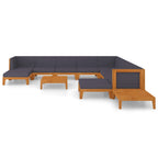 vidaXL 12-tlg. Garten-Lounge-Set mit Kissen Akazie Massivholz
