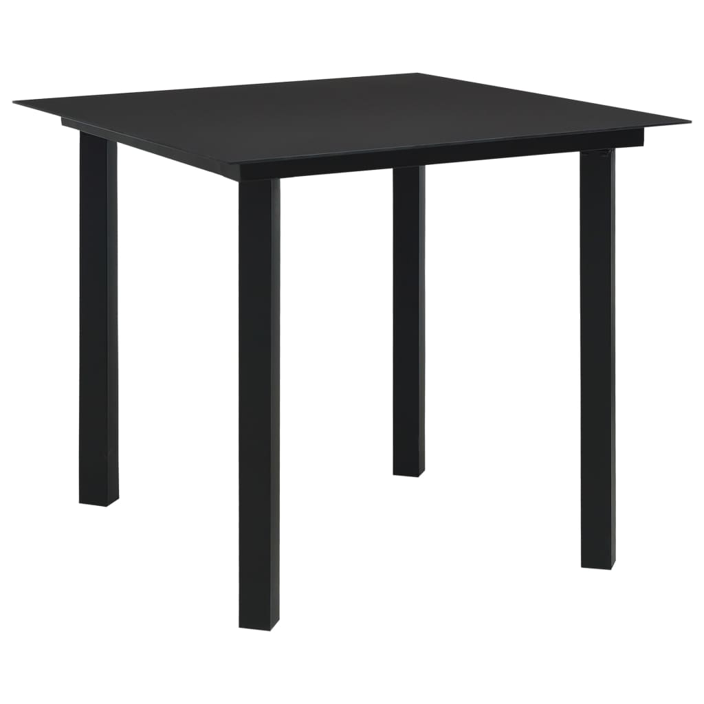 vidaXL 5-tlg. Garten-Essgruppe PVC Rattan Schwarz