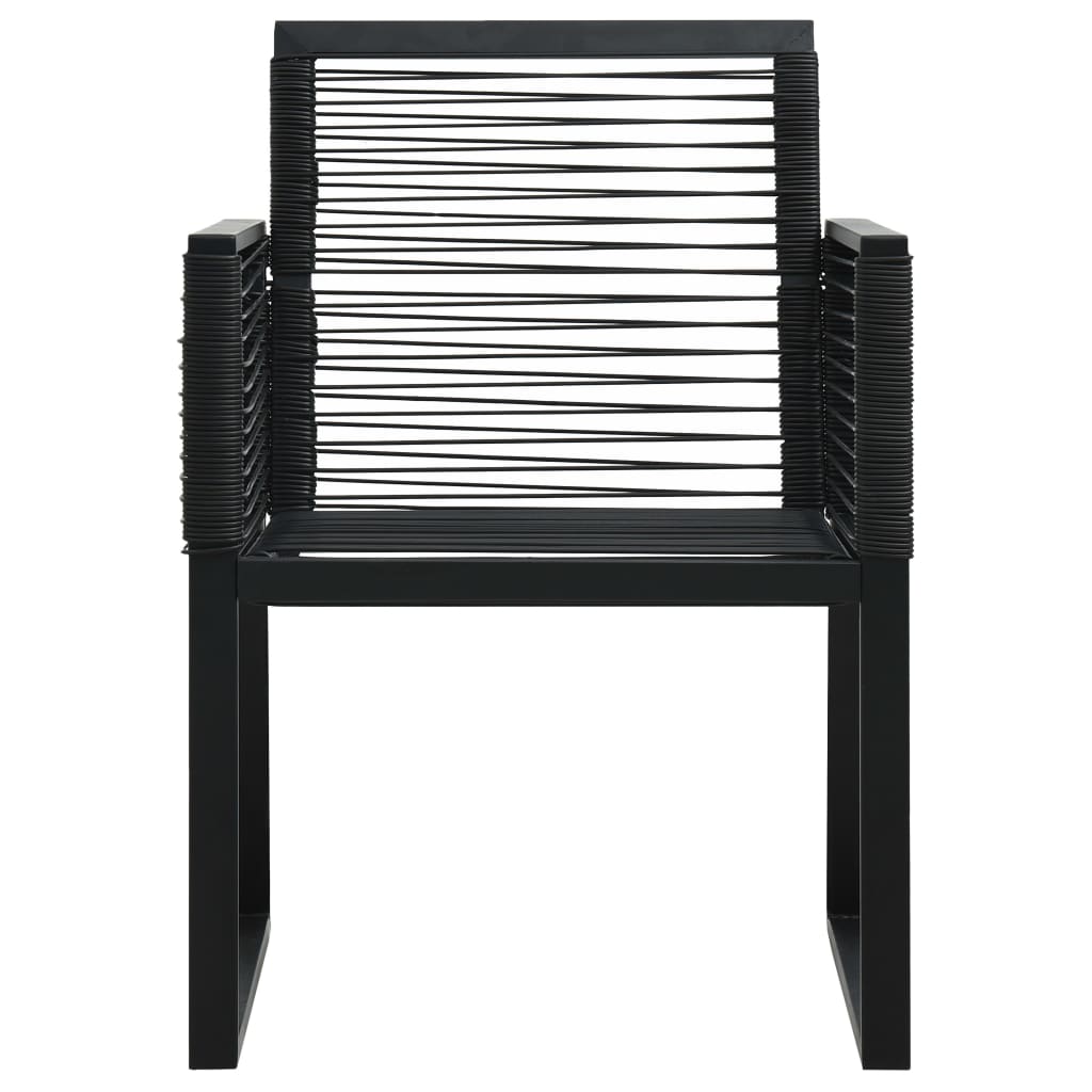 vidaXL 5-tlg. Garten-Essgruppe PVC Rattan Schwarz