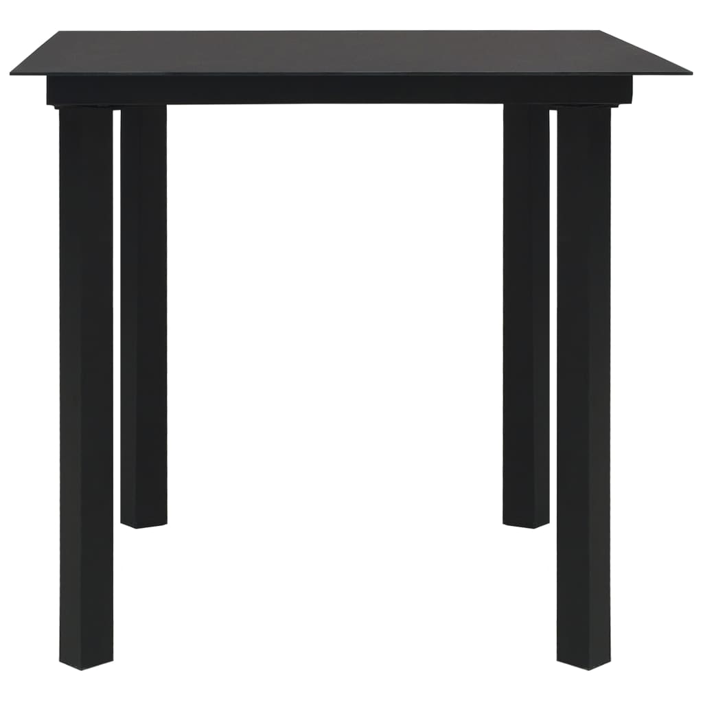 vidaXL 3-tlg. Garten-Essgruppe PVC Rattan Schwarz
