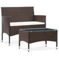 vidaXL 2-tlg. Garten-Lounge-Set mit Auflage Poly Rattan Braun