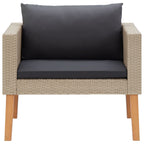 vidaXL 5-tlg. Garten-Lounge-Set mit Auflagen Poly Rattan Beige