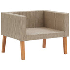 vidaXL 5-tlg. Garten-Lounge-Set mit Auflagen Poly Rattan Beige