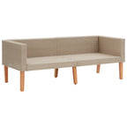 vidaXL 3-tlg. Garten-Lounge-Set mit Auflagen Poly Rattan Beige