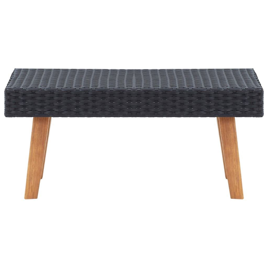 vidaXL 2-tlg. Garten-Lounge-Set mit Kissen Poly Rattan Schwarz