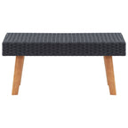 vidaXL 2-tlg. Garten-Lounge-Set mit Kissen Poly Rattan Schwarz