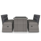 vidaXL 9-tlg. Garten-Essgruppe mit Kissen Poly Rattan Grau